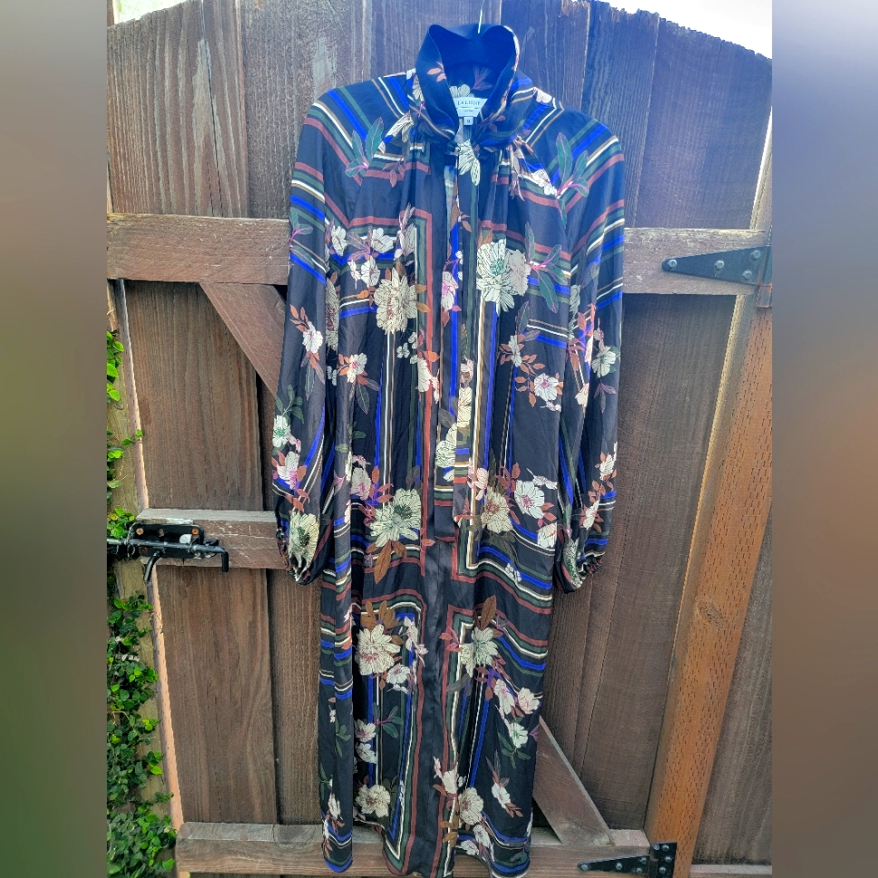 La Ligne Silk Dress Stripes & Floral Nwot